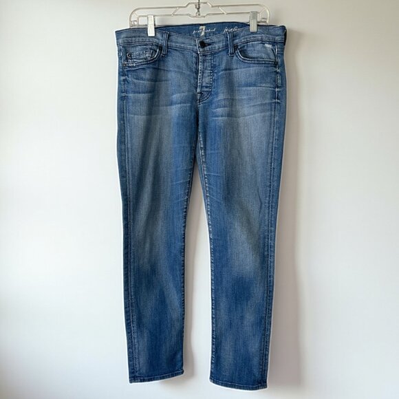 7 For All Mankind Josefina Skinny Boyfriend Jeans Size 28 Designer - Picture 1 of 8
